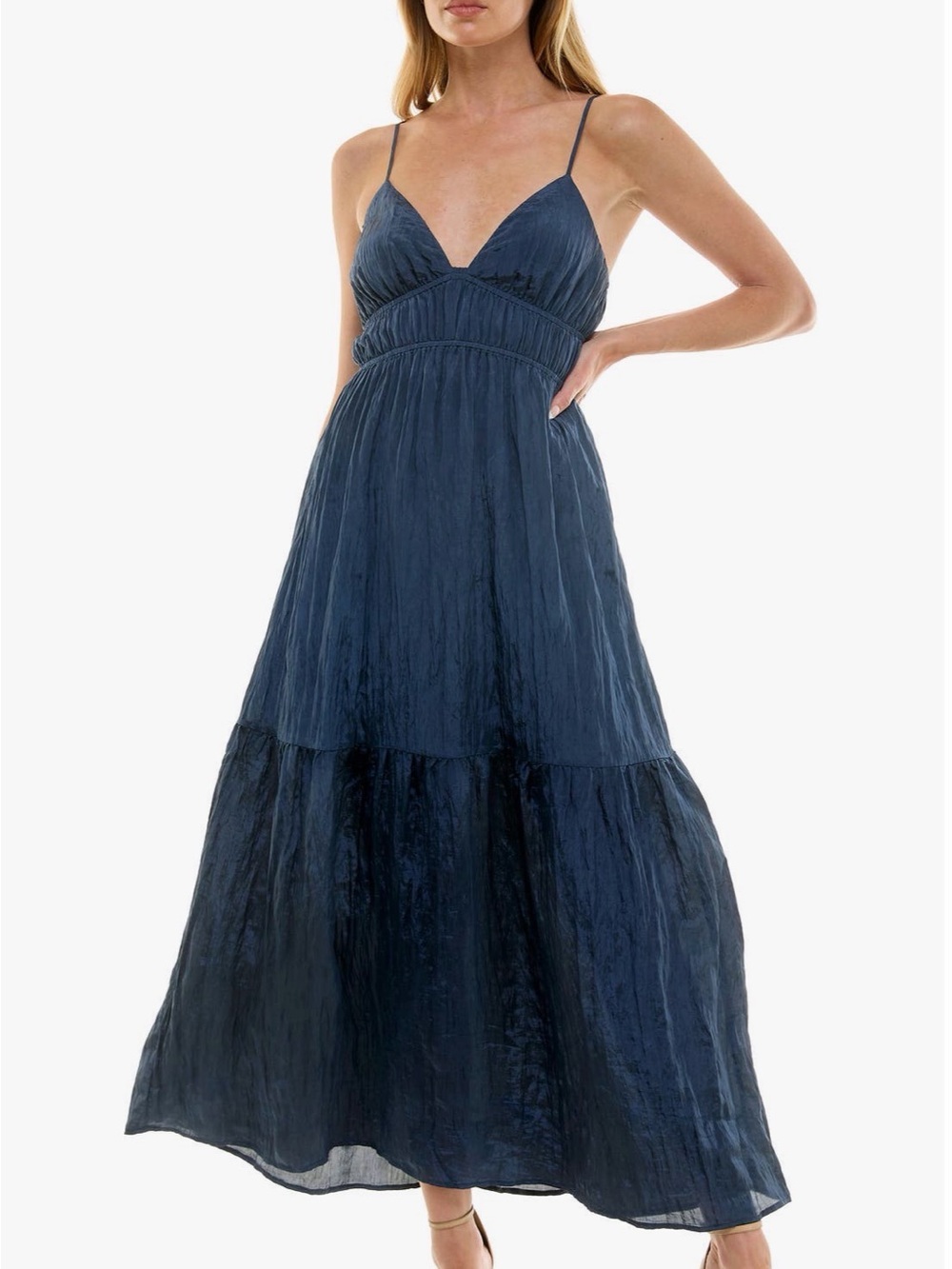 Socialite Cami Empire Waist Tiered Maxi Dress